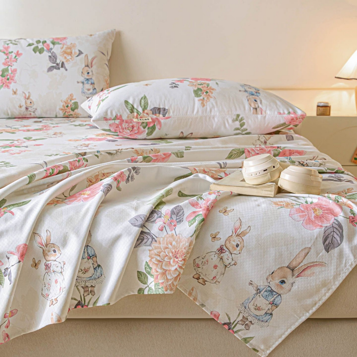 91家纺网 家纺一手货源 找家纺 涵宸家纺 2026新款全棉提花老粗布-单床单 床单-兔伴花