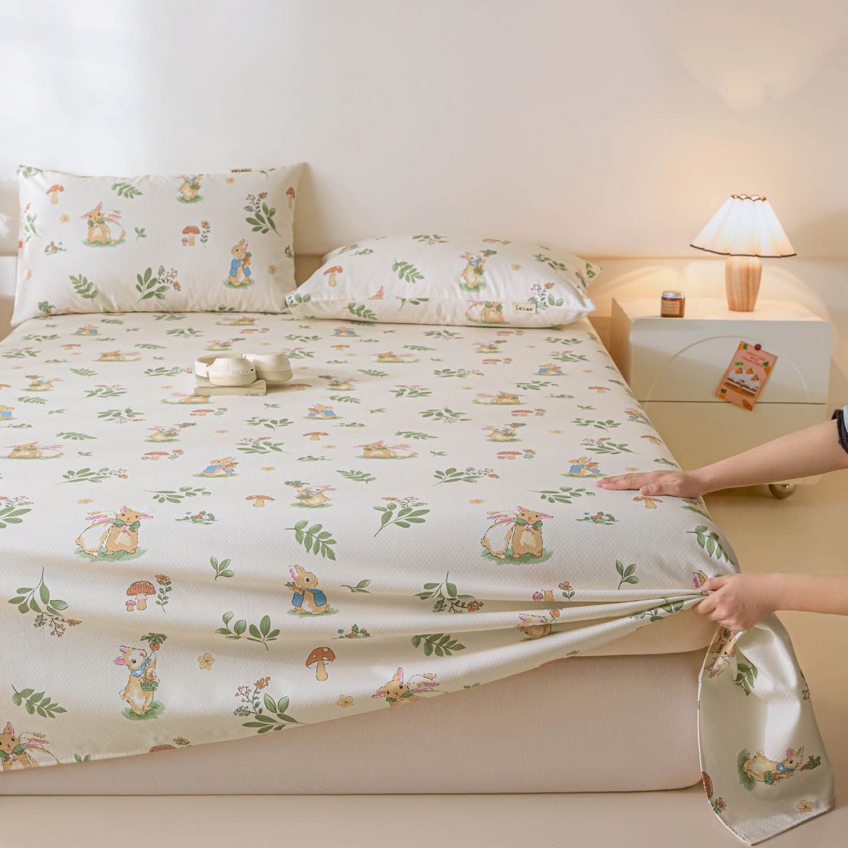 91家纺网 家纺一手货源 找家纺 涵宸家纺 2026新款全棉提花老粗布-单床单 床单-兔屿