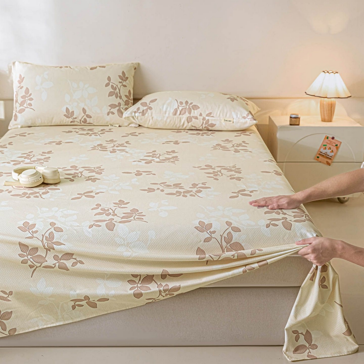 91家纺网 家纺一手货源 找家纺 涵宸家纺 2026新款全棉提花老粗布-单床单 床单-叶知秋