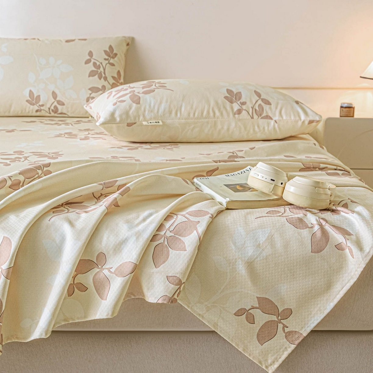 91家纺网 家纺一手货源 找家纺 涵宸家纺 2026新款全棉提花老粗布-单床单 床单-叶知秋