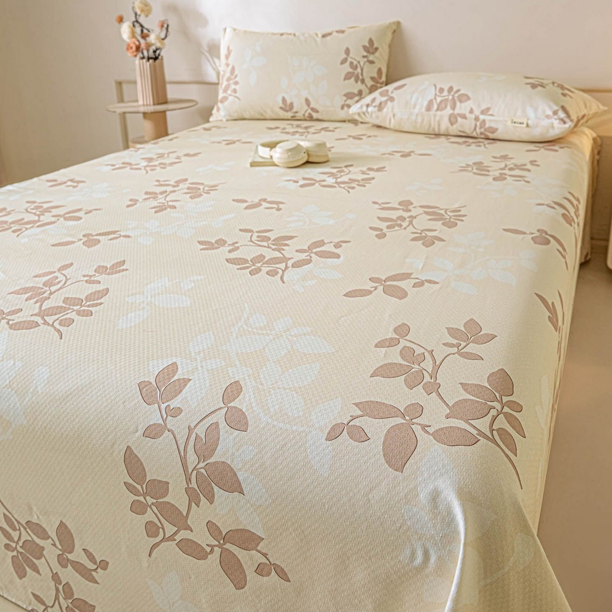 91家纺网 家纺一手货源 找家纺 涵宸家纺 2026新款全棉提花老粗布-单床单 床单-叶知秋