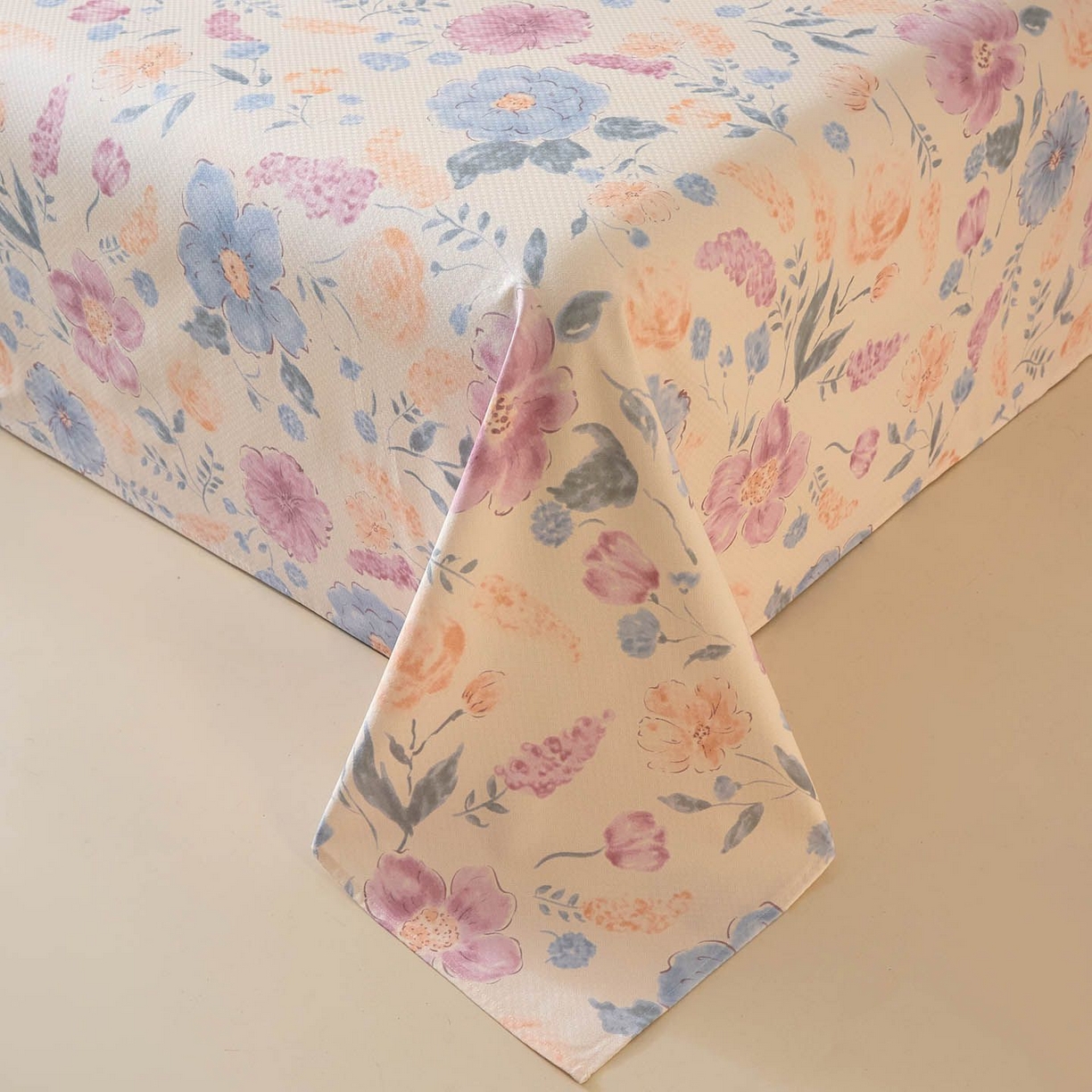 91家纺网 家纺一手货源 找家纺 涵宸家纺 2026新款全棉提花老粗布-单床单 床单-紫晴空