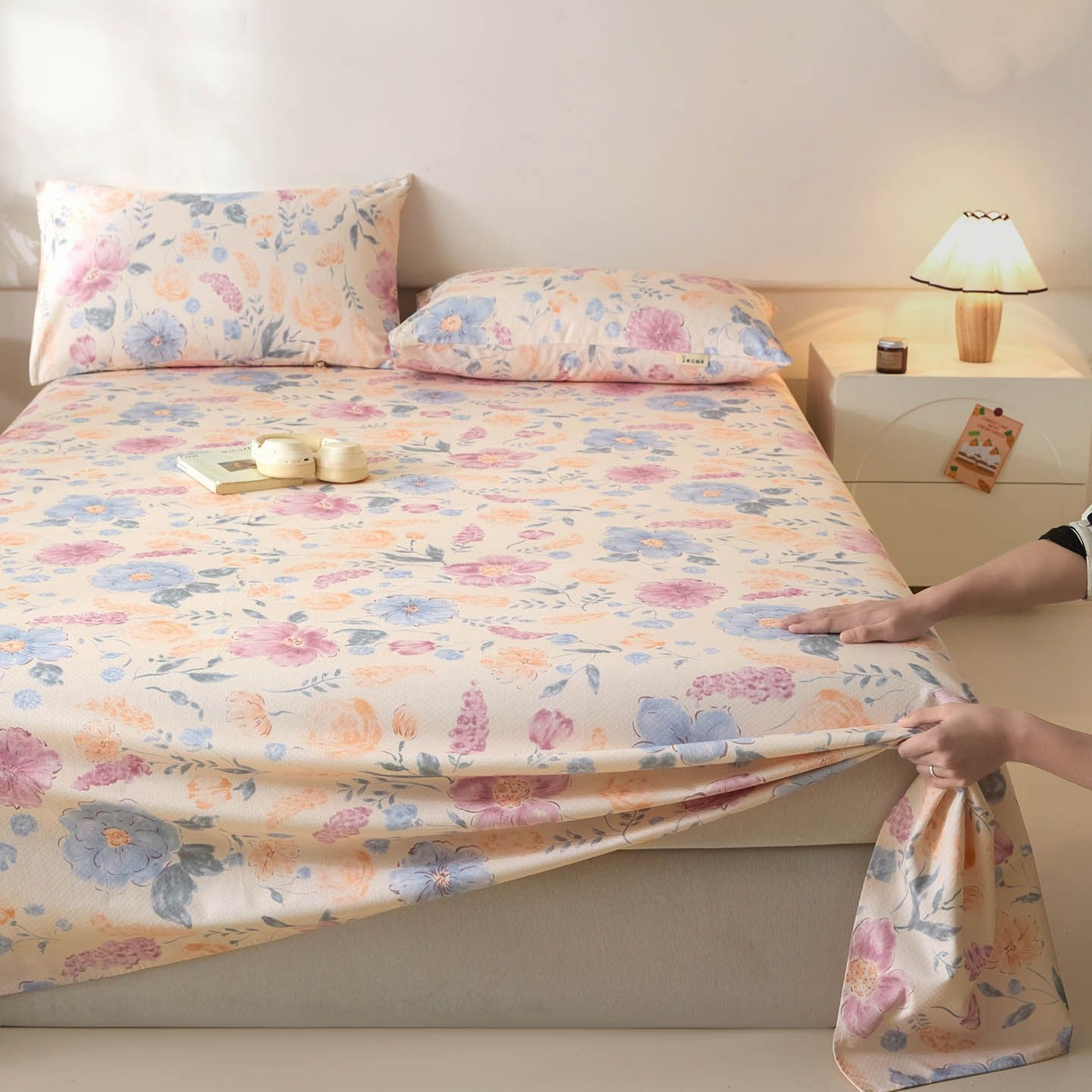 91家纺网 家纺一手货源 找家纺 涵宸家纺 2026新款全棉提花老粗布-单床单 床单-紫晴空