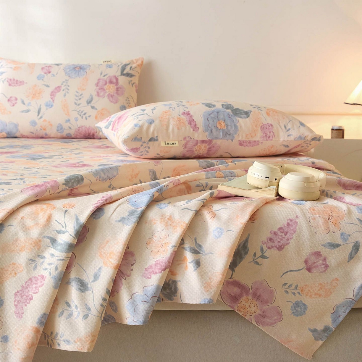 91家纺网 家纺一手货源 找家纺 涵宸家纺 2026新款全棉提花老粗布-单床单 床单-紫晴空