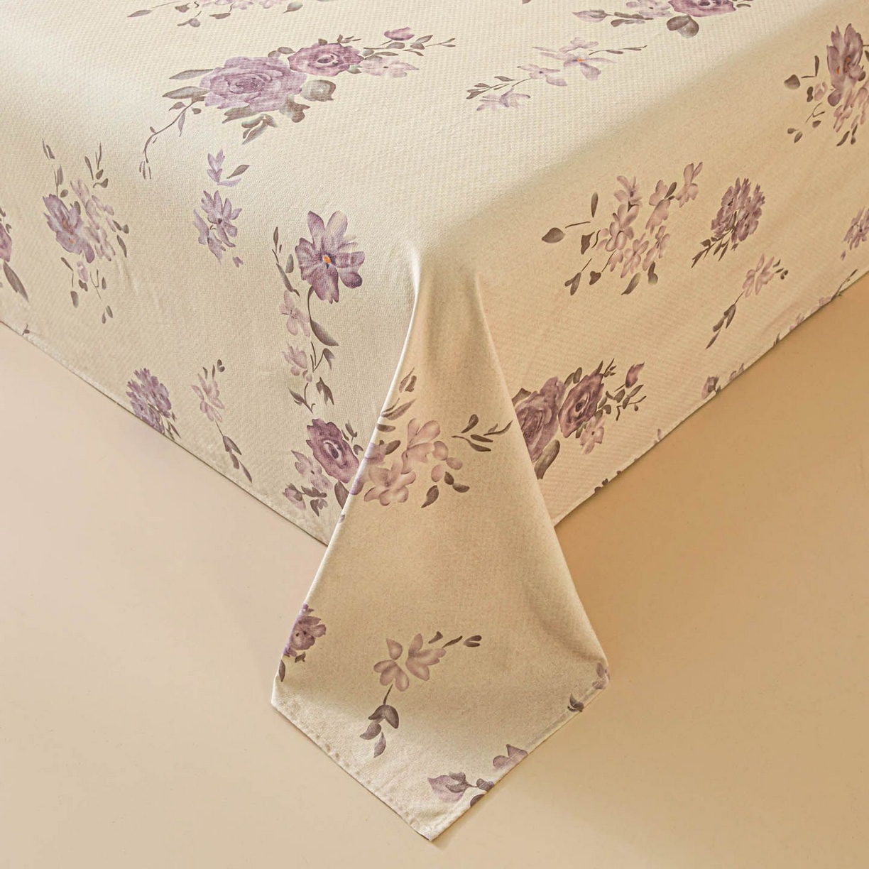 91家纺网 家纺一手货源 找家纺 涵宸家纺 2026新款全棉提花老粗布-单床单 床单-紫色花语