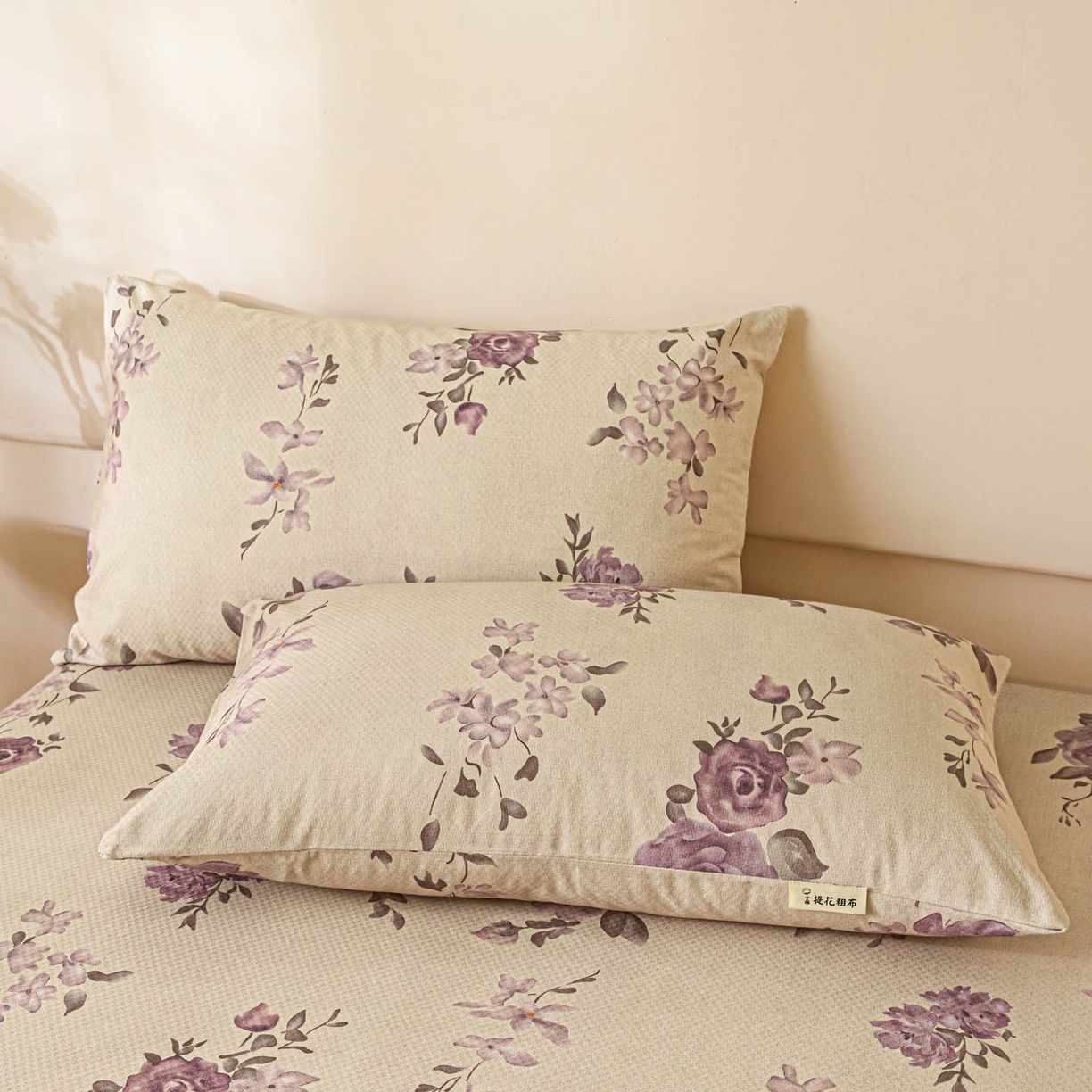 91家纺网 家纺一手货源 找家纺 涵宸家纺 2026新款全棉提花老粗布-单床单 床单-紫色花语