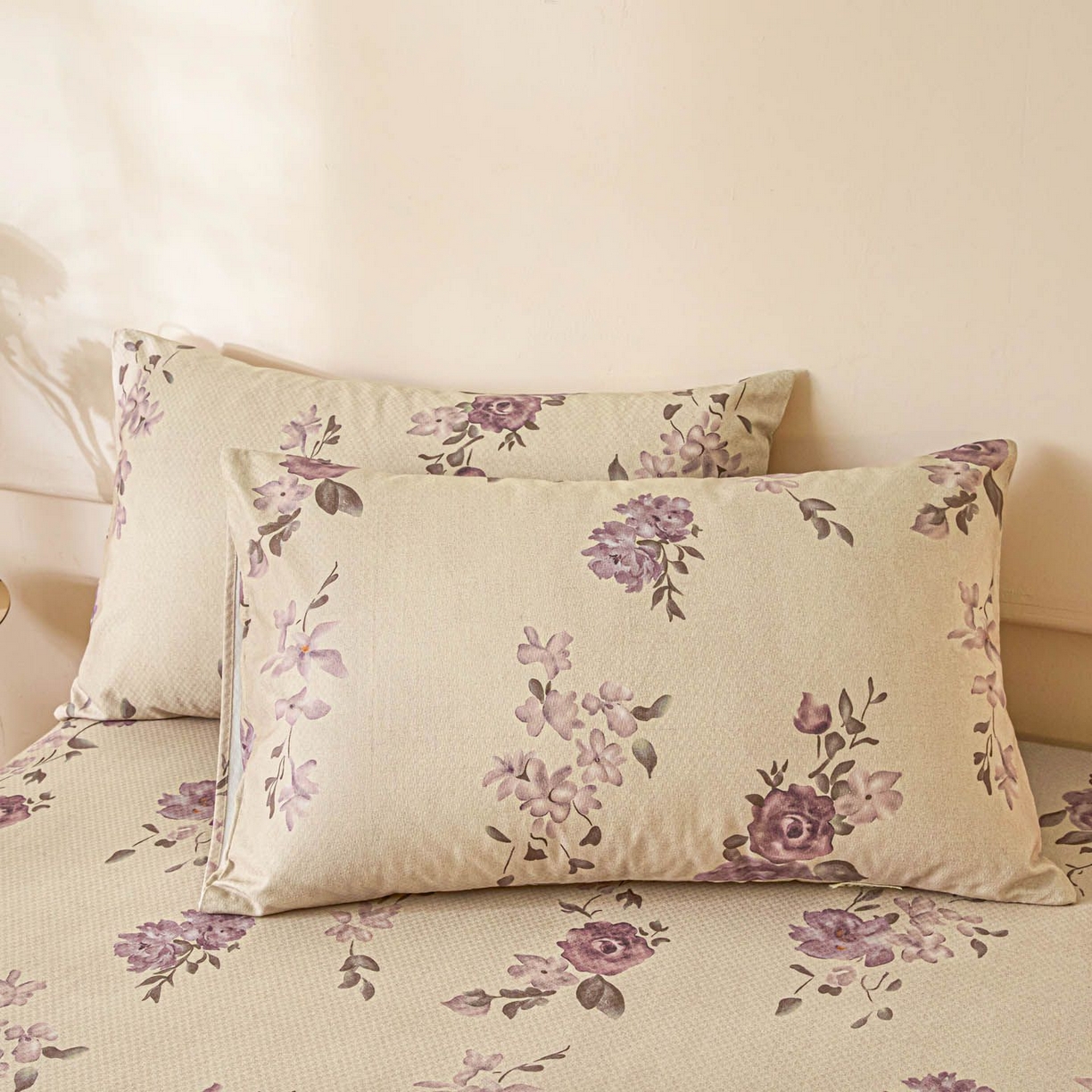 91家纺网 家纺一手货源 找家纺 涵宸家纺 2026新款全棉提花老粗布-单床单 床单-紫色花语