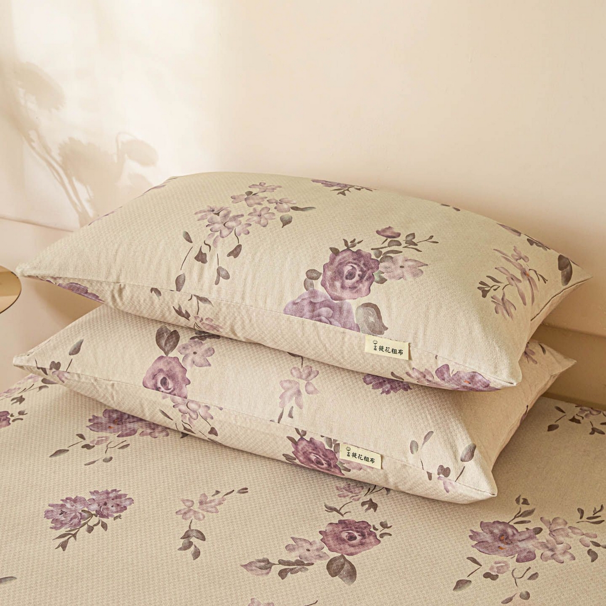91家纺网 家纺一手货源 找家纺 涵宸家纺 2026新款全棉提花老粗布-单床单 床单-紫色花语