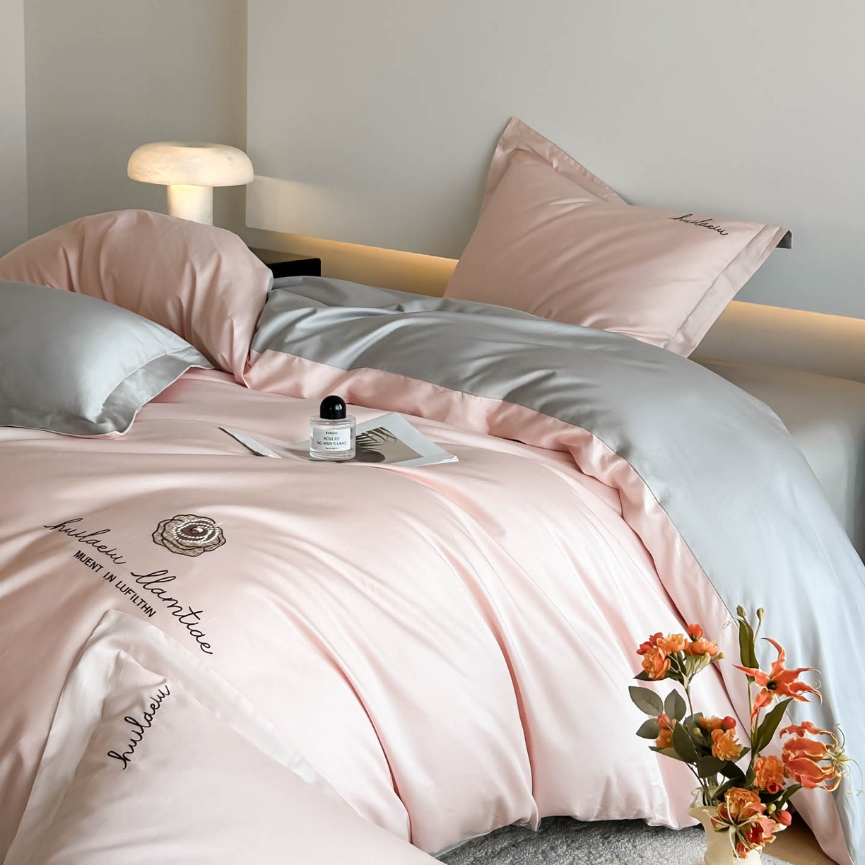 91家纺网 家纺一手货源 找家纺 涵宸家纺 2026新款全棉工艺款四件套-西雅图 西雅图-粉