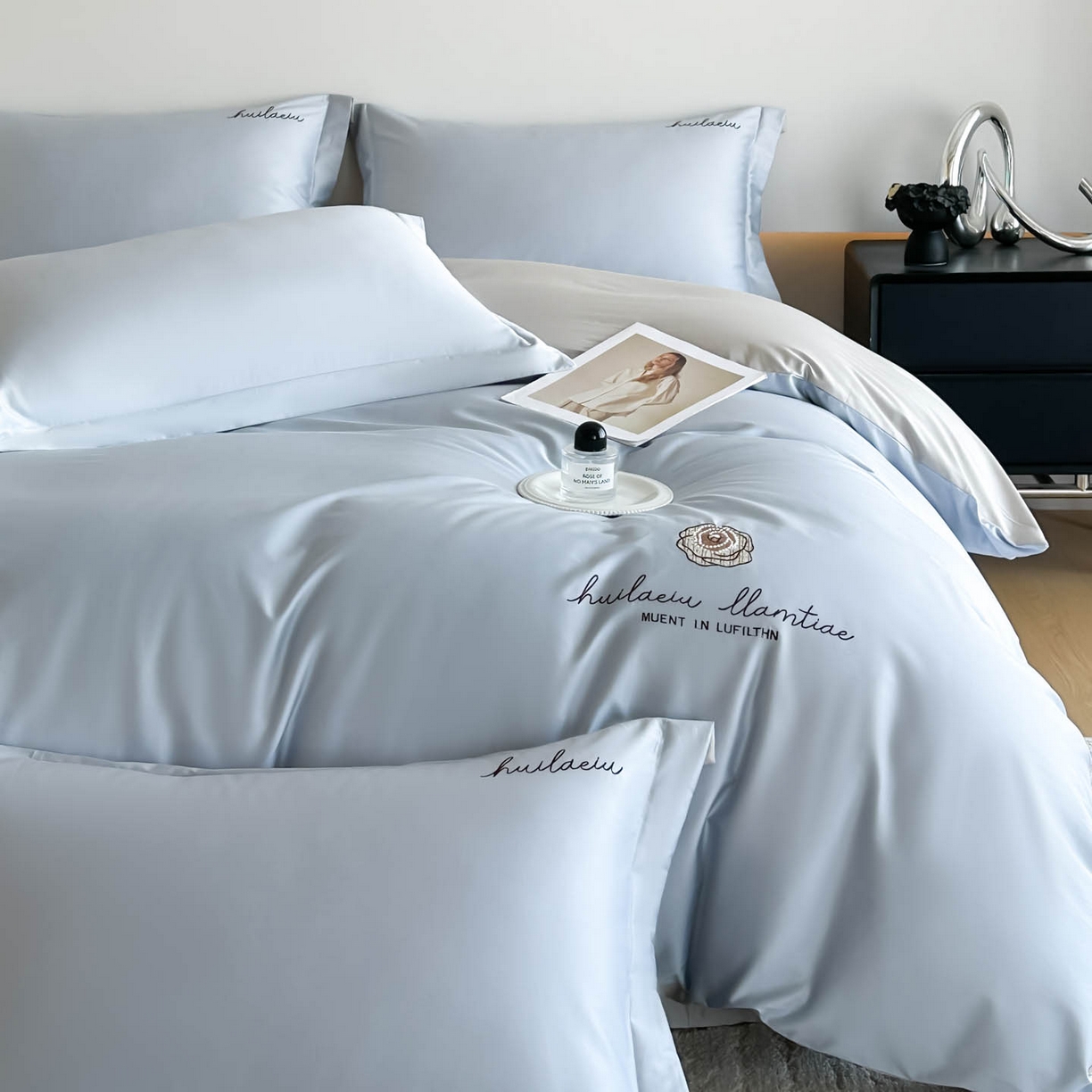 91家纺网 家纺一手货源 找家纺 涵宸家纺 2026新款全棉工艺款四件套-西雅图 西雅图-兰