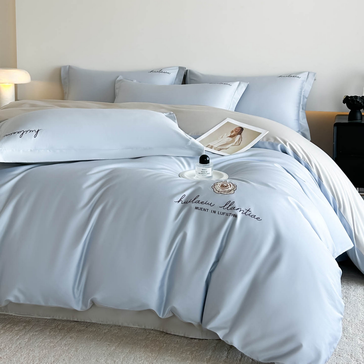 91家纺网 家纺一手货源 找家纺 涵宸家纺 2026新款全棉工艺款四件套-西雅图 西雅图-兰