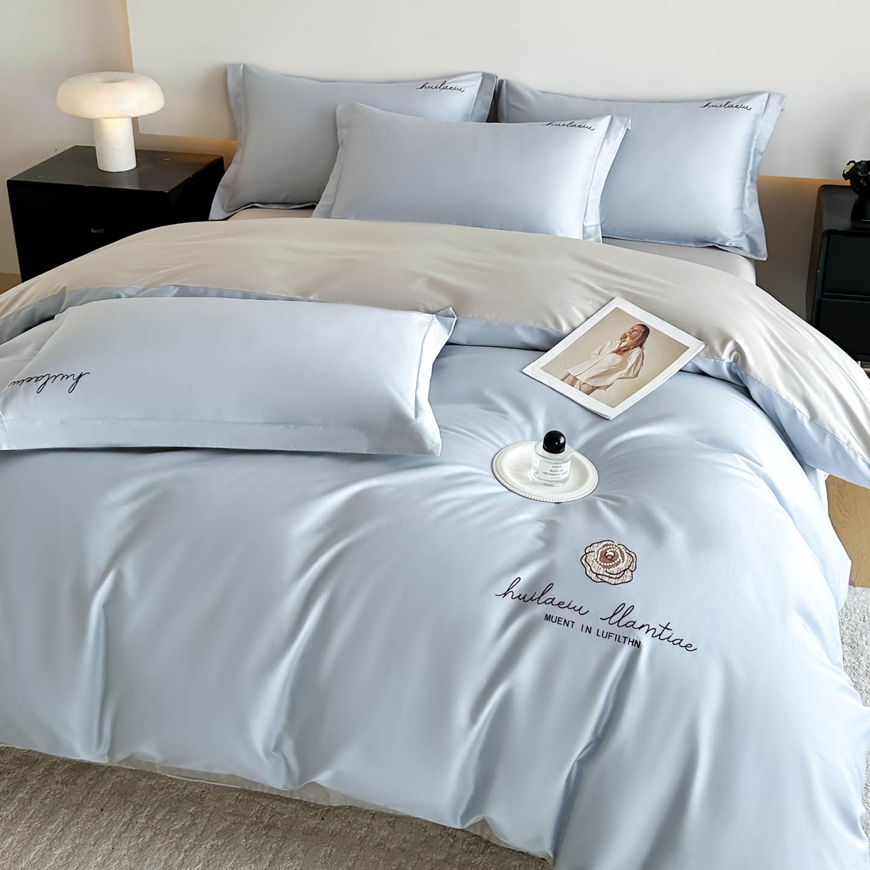 涵宸家纺 2026新款全棉工艺款四件套-西雅图 西雅图-兰