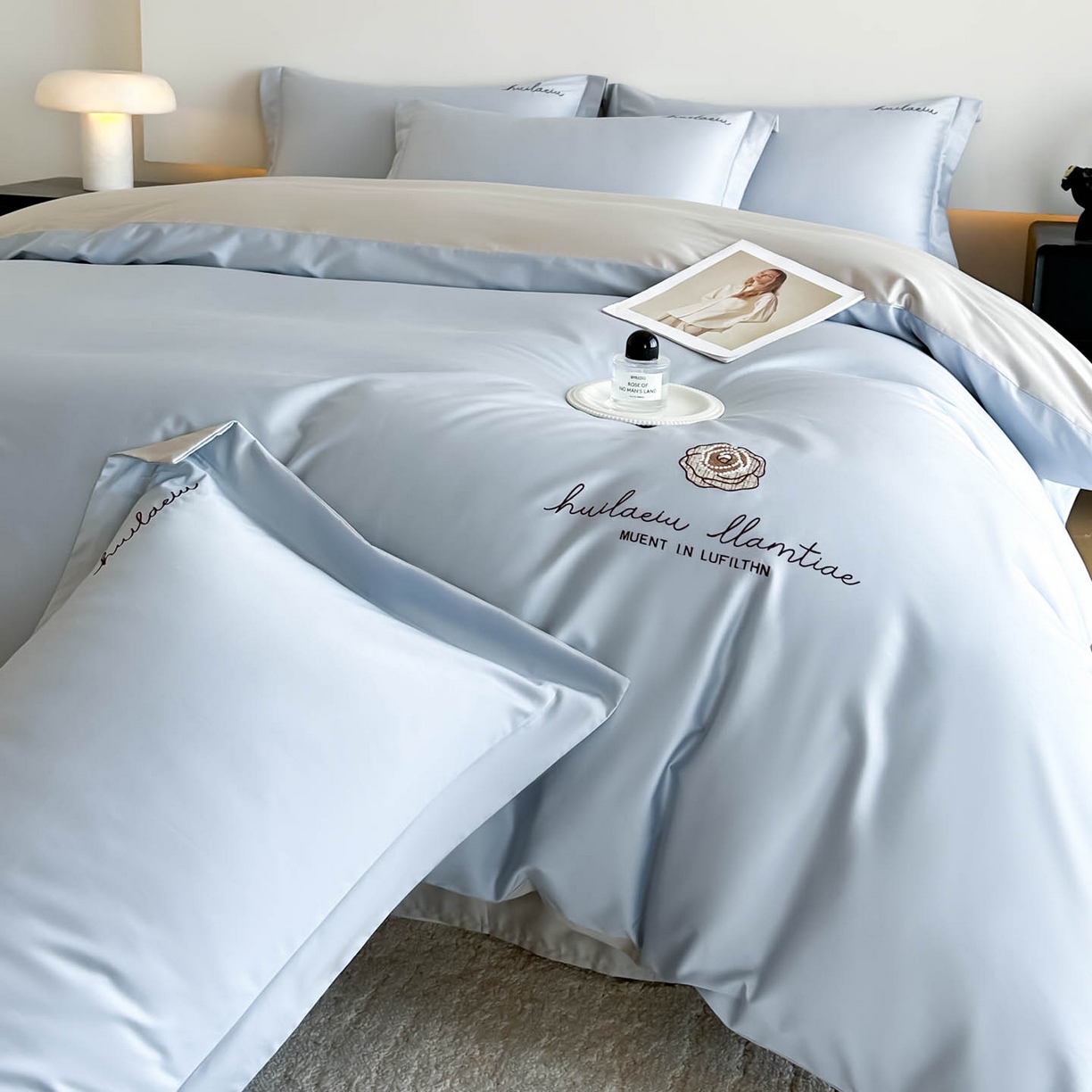 91家纺网 家纺一手货源 找家纺 涵宸家纺 2026新款全棉工艺款四件套-西雅图 西雅图-兰