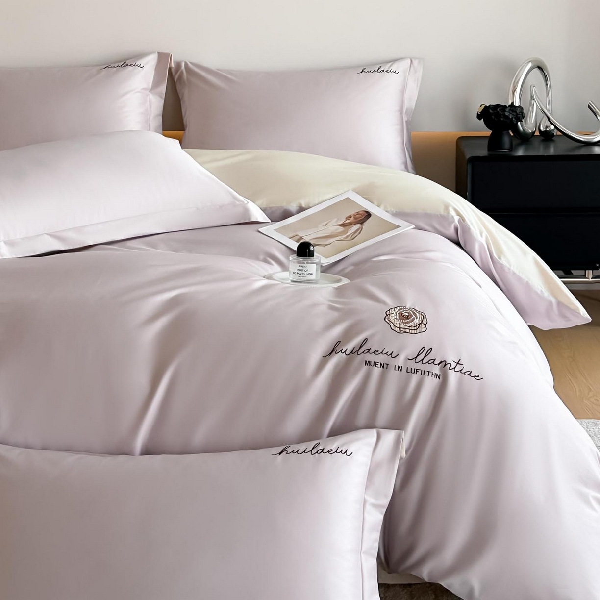 91家纺网 家纺一手货源 找家纺 涵宸家纺 2026新款全棉工艺款四件套-西雅图 西雅图-紫