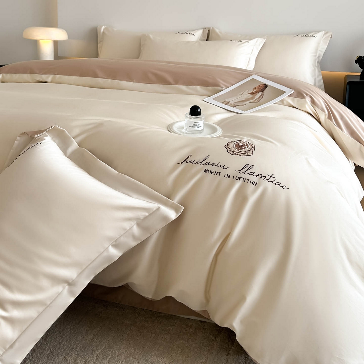 91家纺网 家纺一手货源 找家纺 涵宸家纺 2026新款全棉工艺款四件套-西雅图 西雅图-奶白