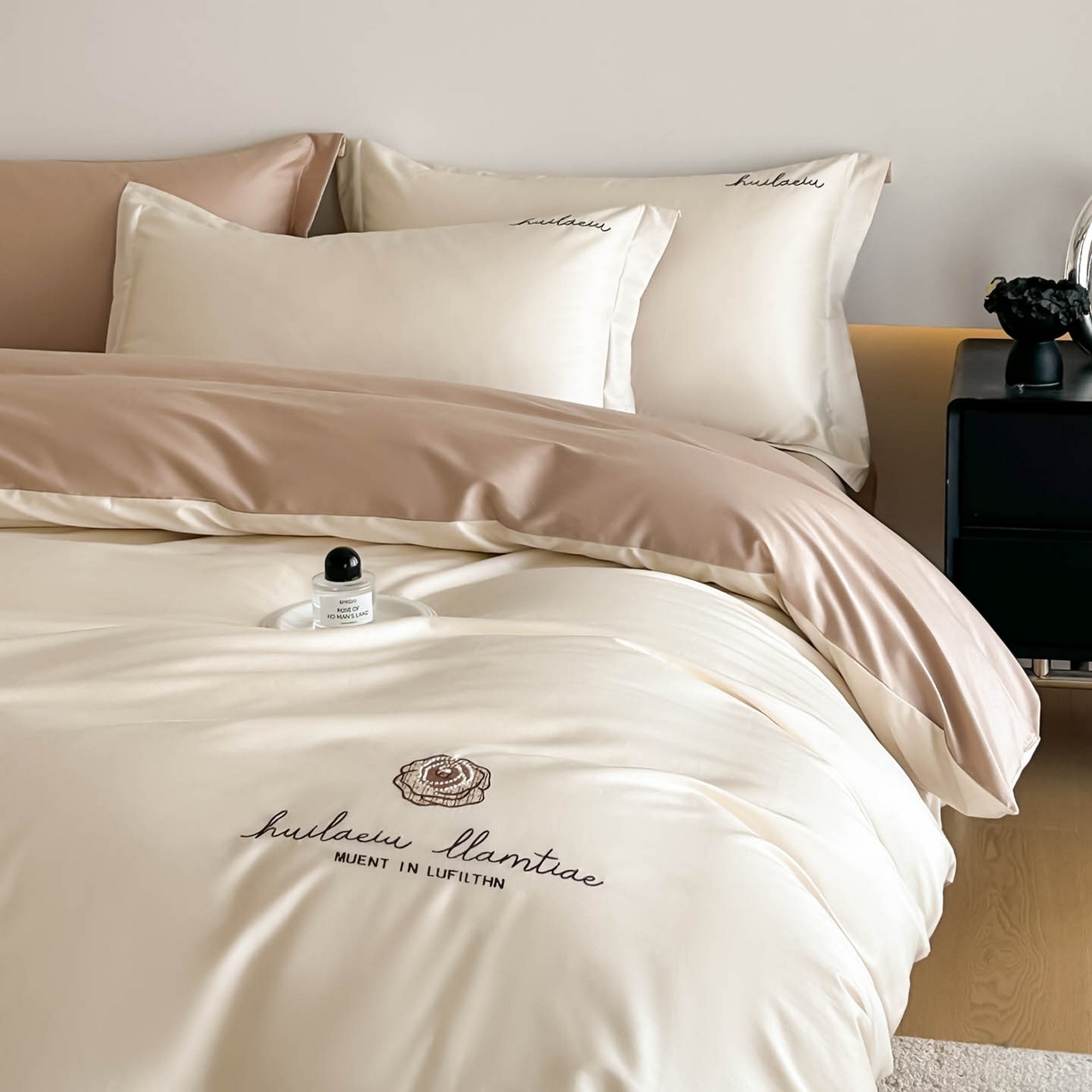 91家纺网 家纺一手货源 找家纺 涵宸家纺 2026新款全棉工艺款四件套-西雅图 西雅图-奶白