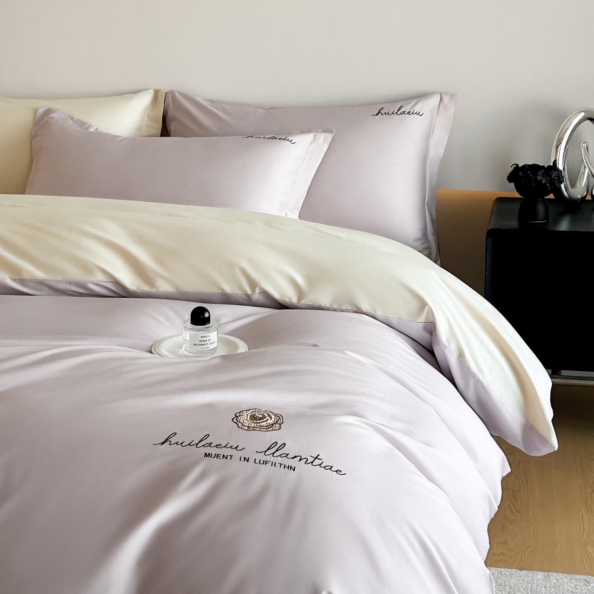 91家纺网 家纺一手货源 找家纺 涵宸家纺 2026新款全棉工艺款四件套-西雅图 西雅图-紫