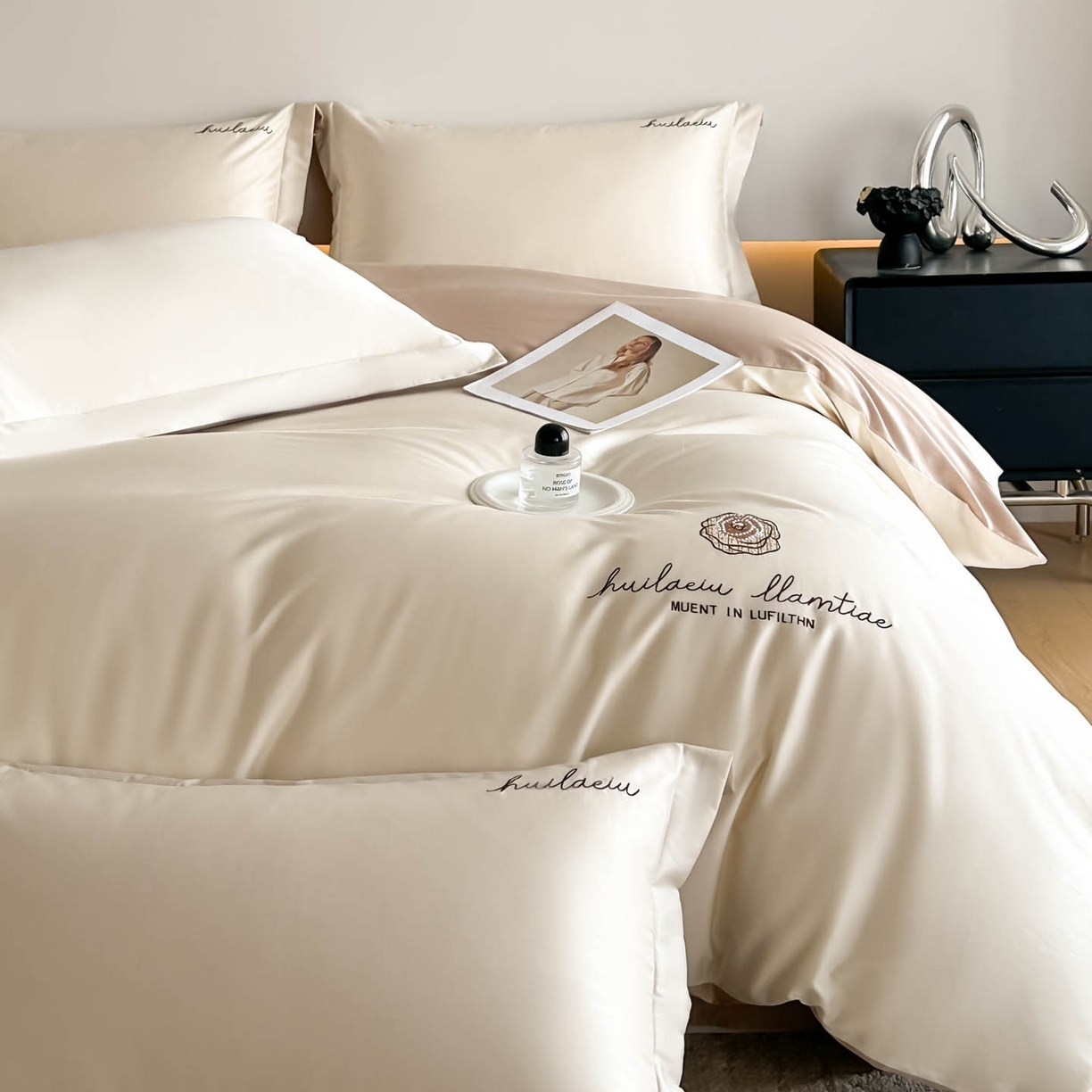 91家纺网 家纺一手货源 找家纺 涵宸家纺 2026新款全棉工艺款四件套-西雅图 西雅图-奶白