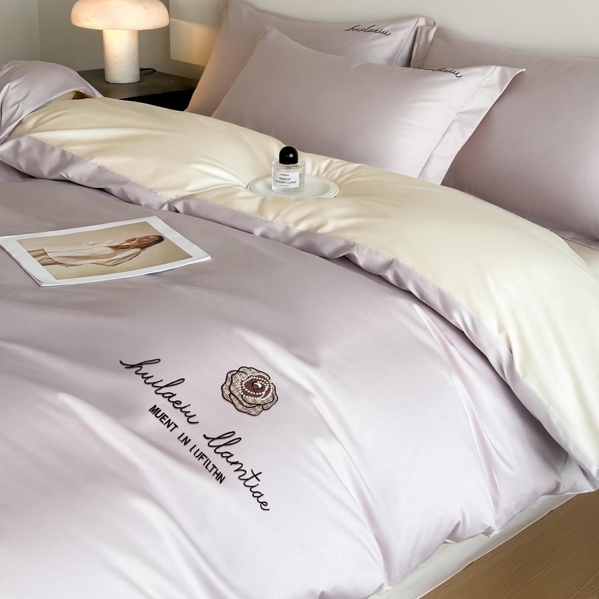 91家纺网 家纺一手货源 找家纺 涵宸家纺 2026新款全棉工艺款四件套-西雅图 西雅图-紫