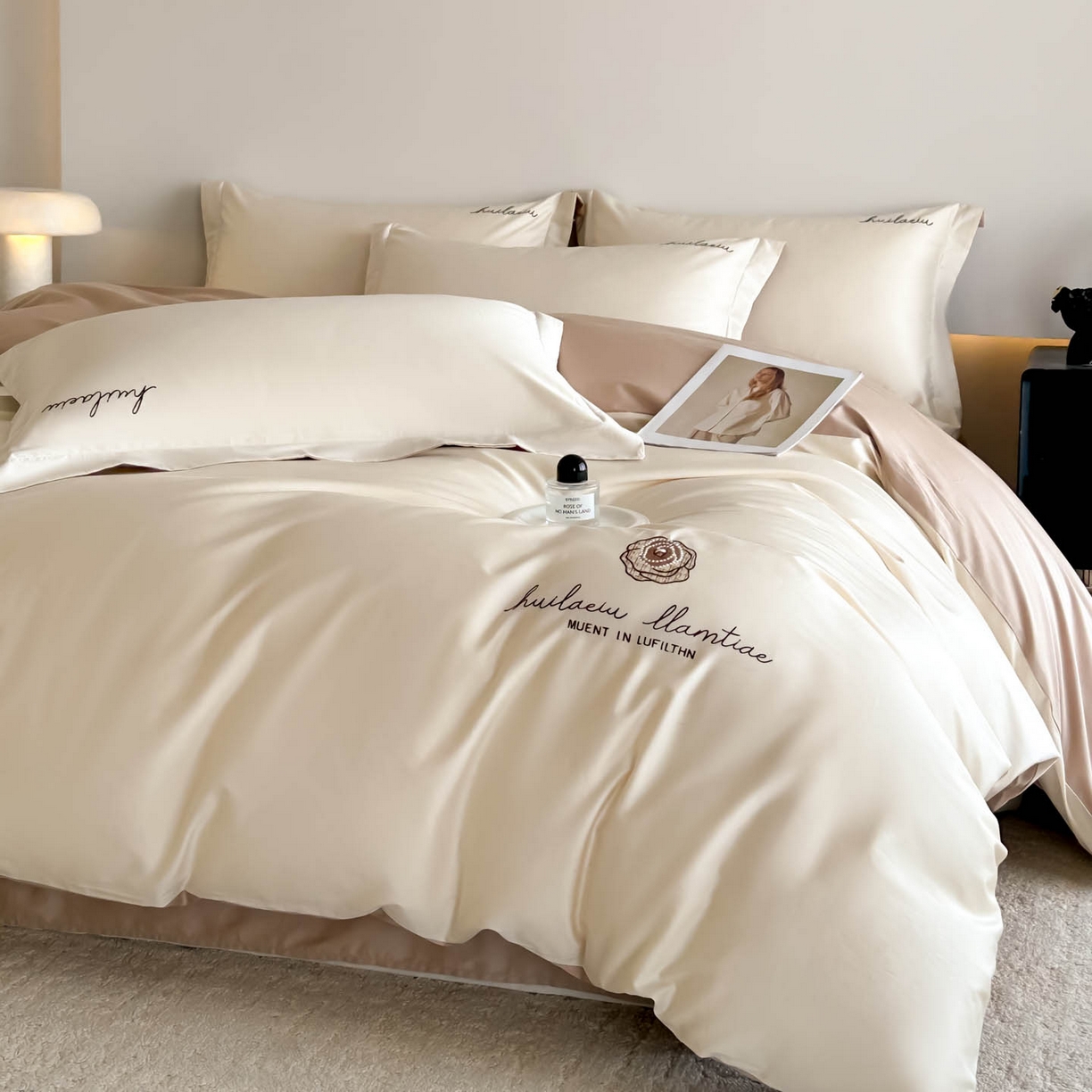 91家纺网 家纺一手货源 找家纺 涵宸家纺 2026新款全棉工艺款四件套-西雅图 西雅图-奶白