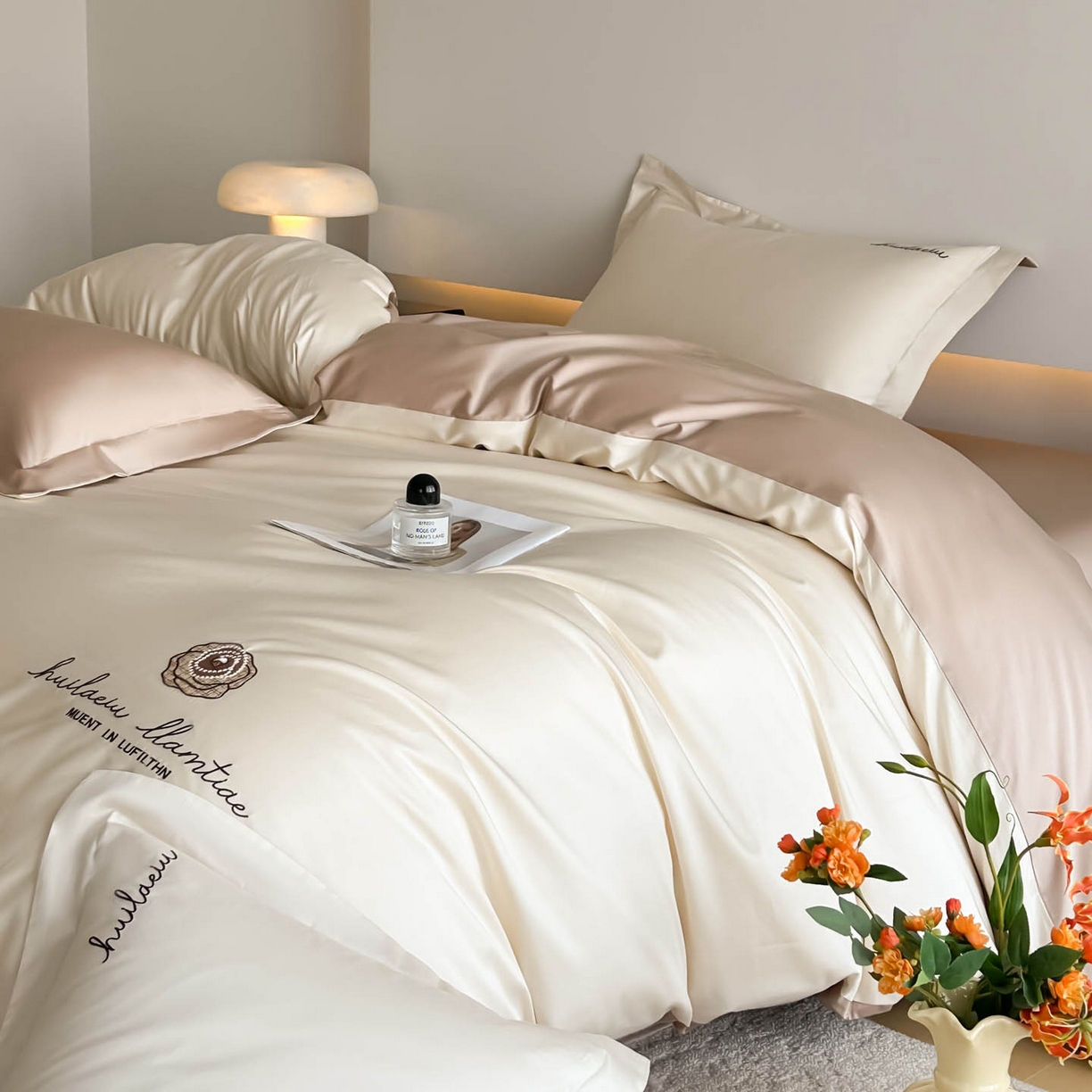 91家纺网 家纺一手货源 找家纺 涵宸家纺 2026新款全棉工艺款四件套-西雅图 西雅图-奶白