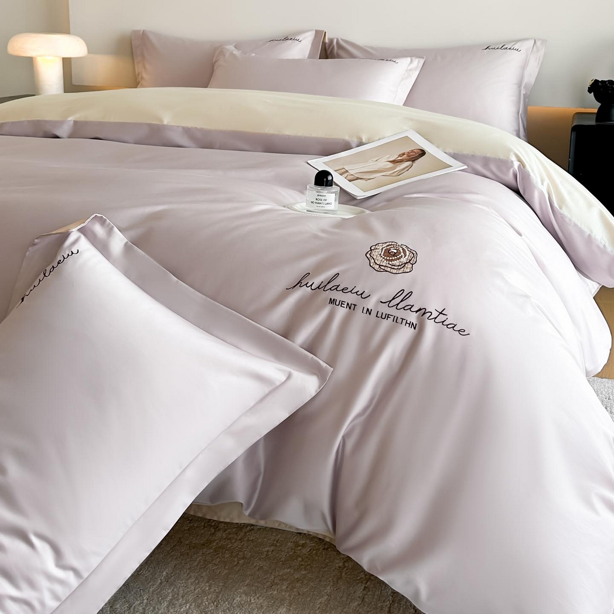 91家纺网 家纺一手货源 找家纺 涵宸家纺 2026新款全棉工艺款四件套-西雅图 西雅图-紫