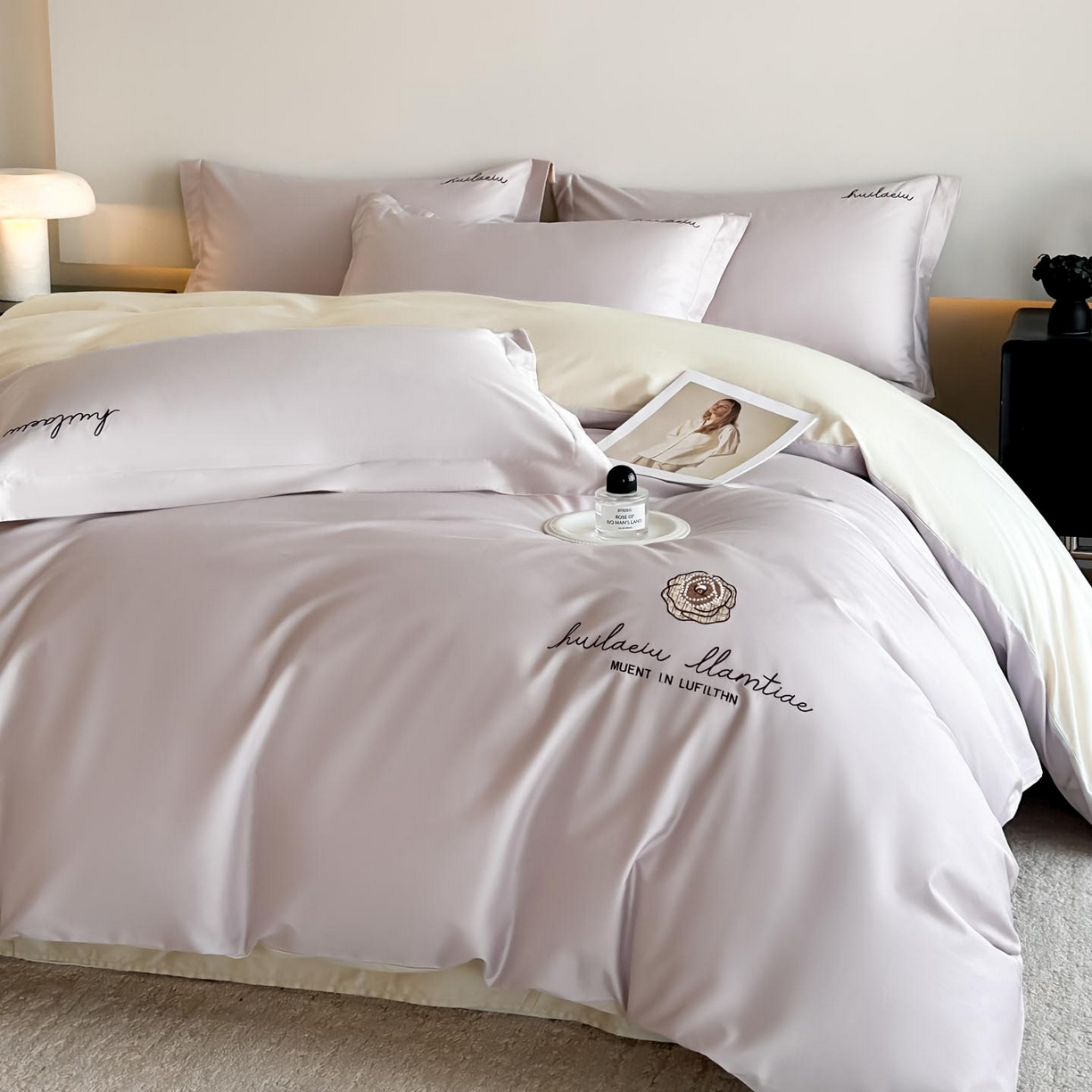 91家纺网 家纺一手货源 找家纺 涵宸家纺 2026新款全棉工艺款四件套-西雅图 西雅图-紫