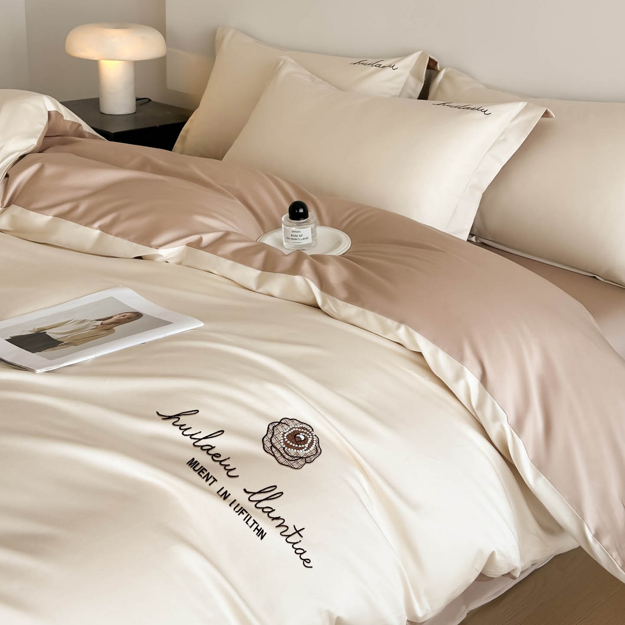 91家纺网 家纺一手货源 找家纺 涵宸家纺 2026新款全棉工艺款四件套-西雅图 西雅图-奶白