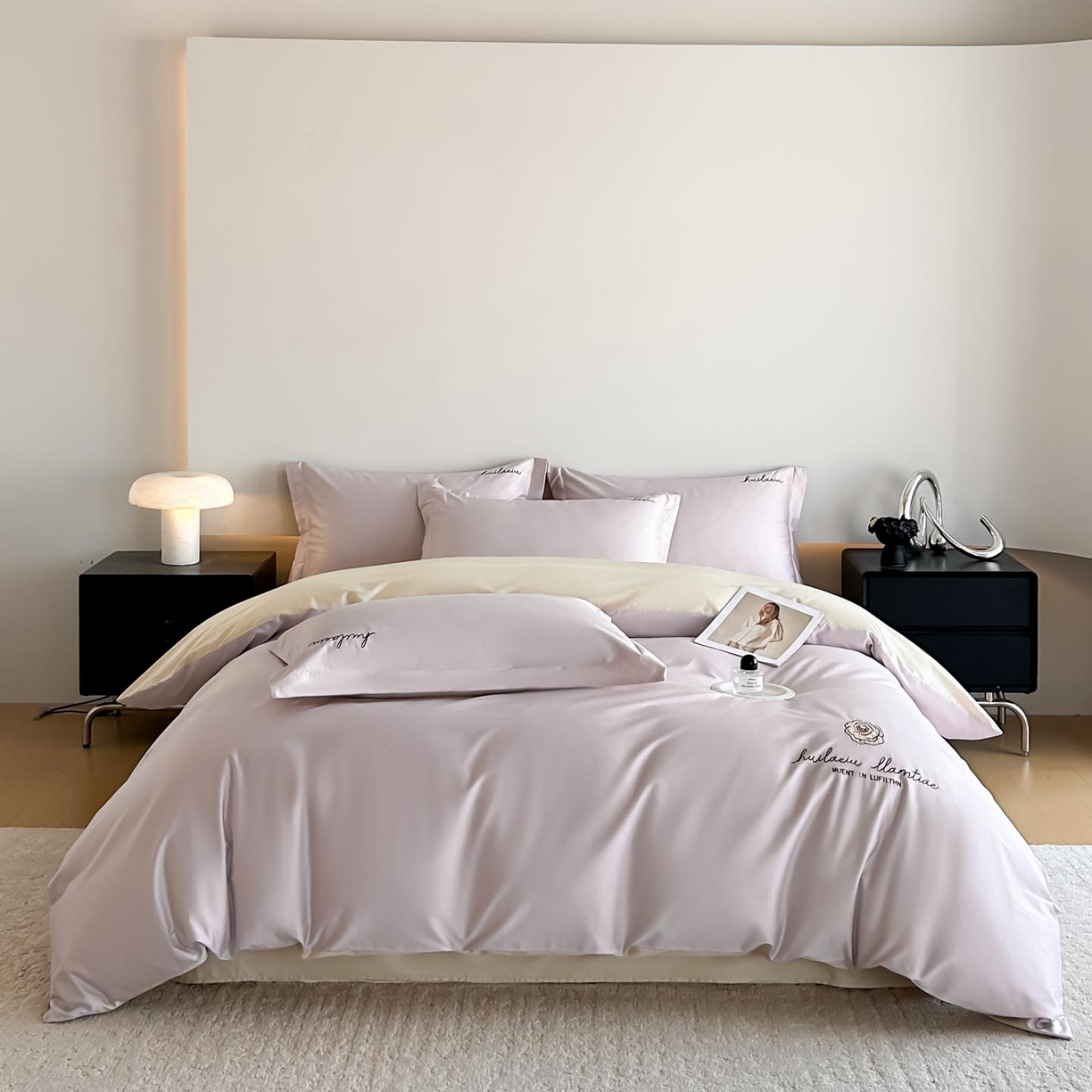 91家纺网 家纺一手货源 找家纺 涵宸家纺 2026新款全棉工艺款四件套-西雅图 西雅图-紫