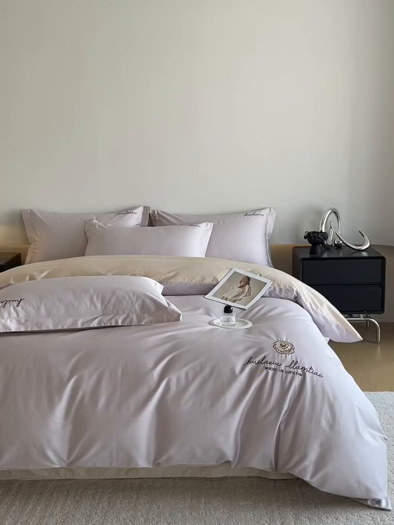 91家纺网 家纺一手货源 找家纺 涵宸家纺 2026新款全棉工艺款四件套-西雅图 西雅图-紫