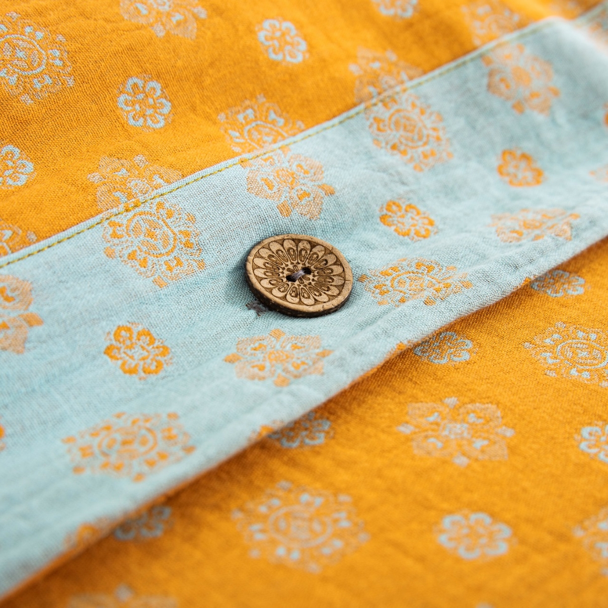 91家纺网 家纺一手货源 找家纺 双层纱家居 2025新款全棉纯棉色织提花四件套-幸福星 幸福星-黄