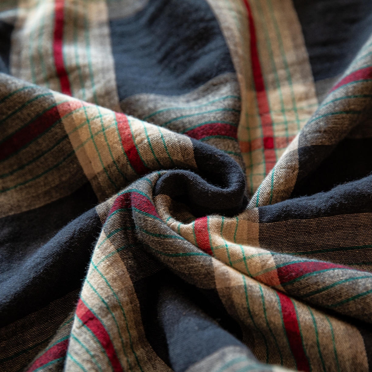 91家纺网 家纺一手货源 找家纺 双层纱家居 2025新款棉加绒A版双层纱B版德绒四件套 兰大格