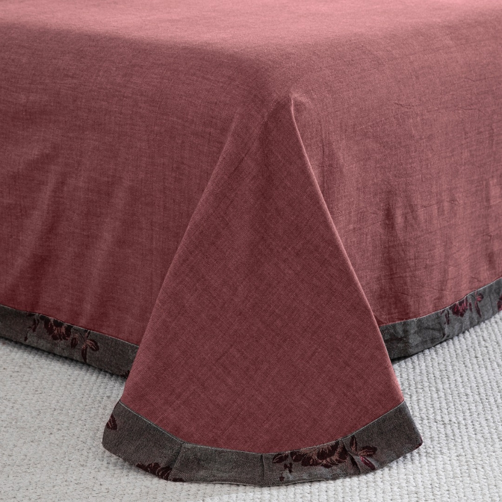 91家纺网 家纺一手货源 找家纺 （总）双层纱家居 2025新款中古风全棉纯棉色织提花四件套