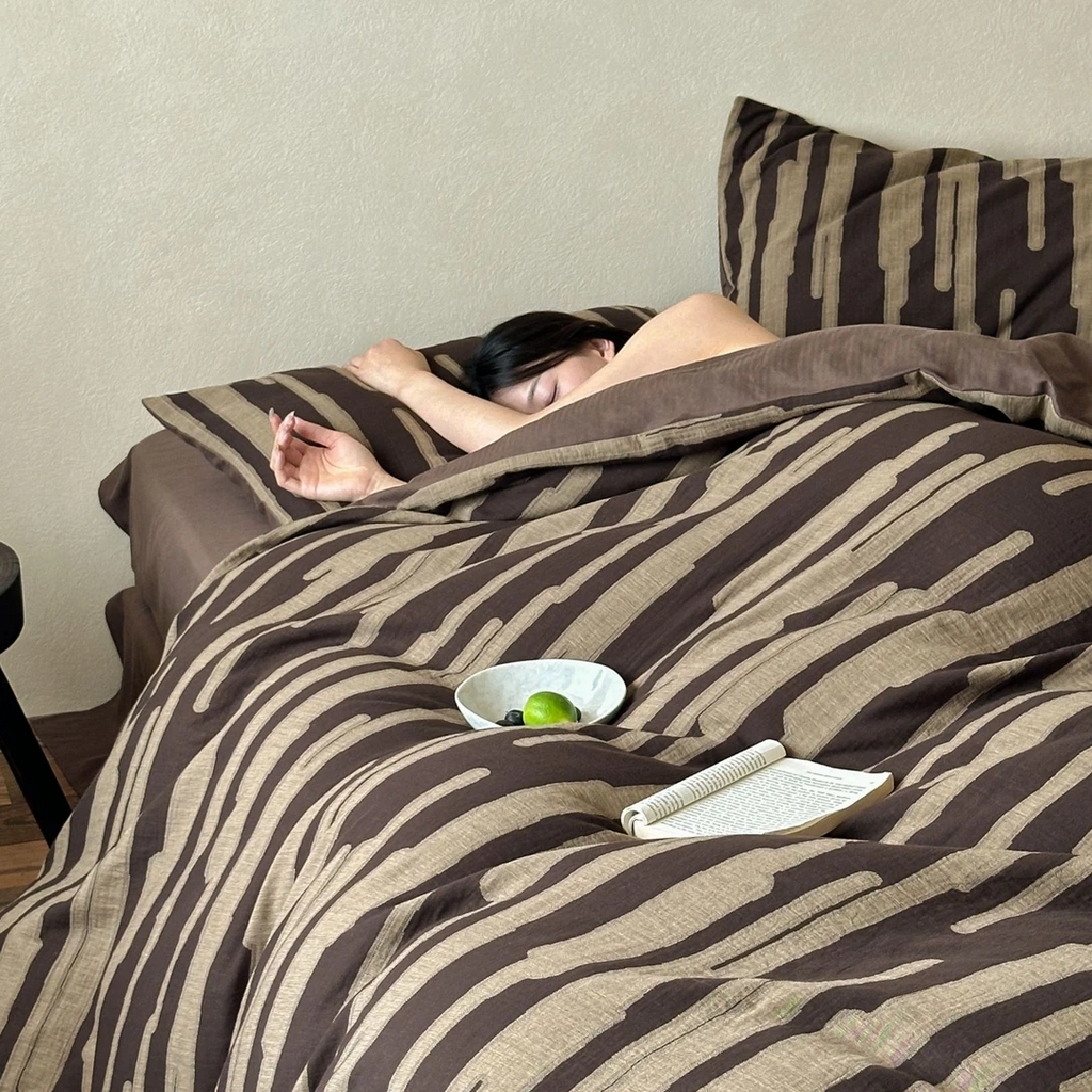 91家纺网 家纺一手货源 找家纺 （总）双层纱家居 2025新款全棉纯棉色织提花双层纱四件套