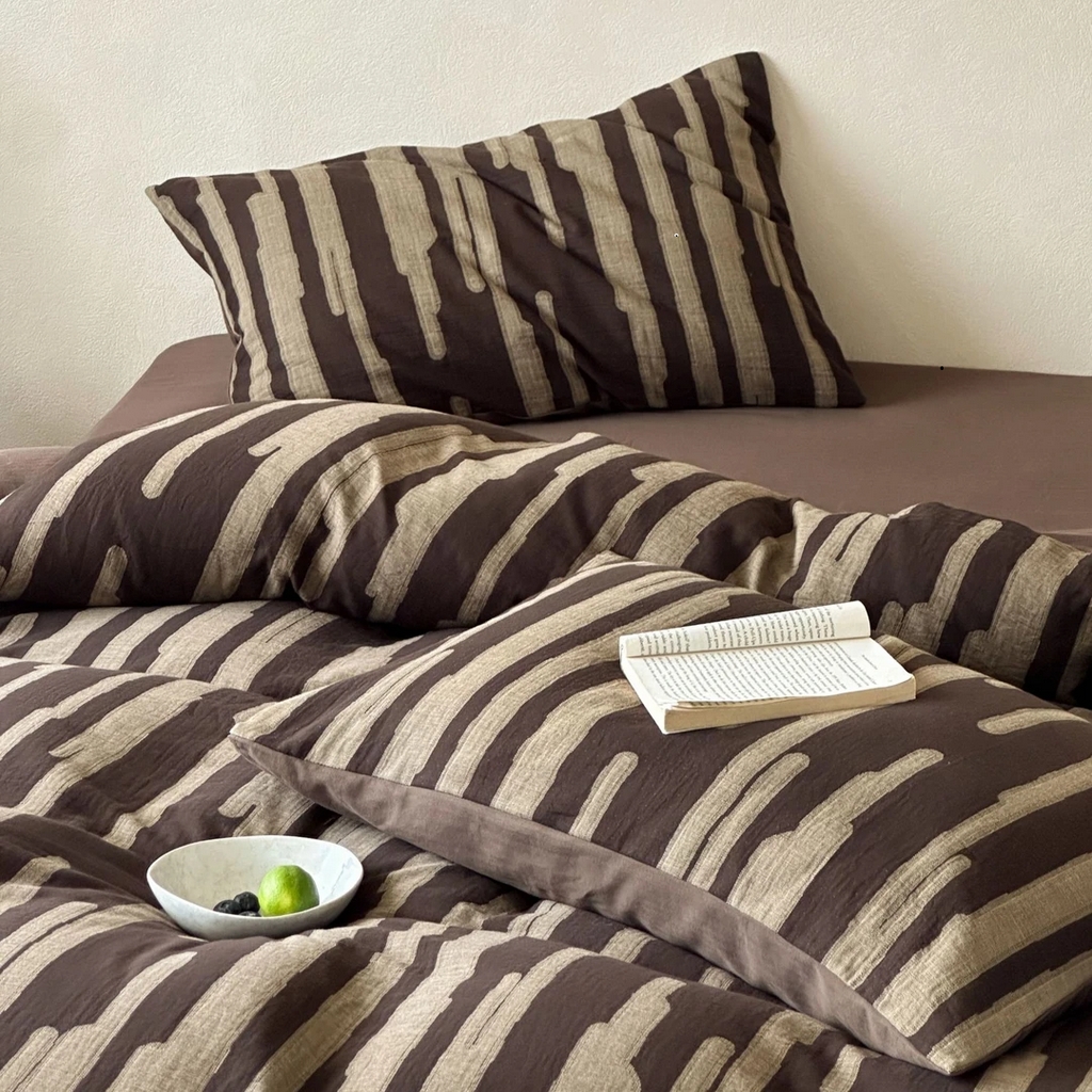 91家纺网 家纺一手货源 找家纺 （总）双层纱家居 2025新款全棉纯棉色织提花双层纱四件套