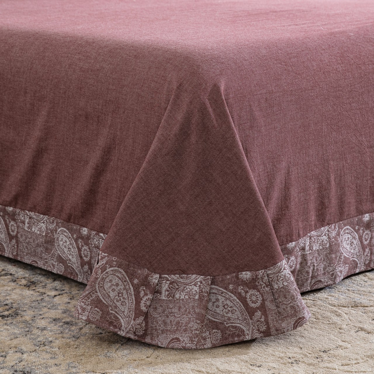 91家纺网 家纺一手货源 找家纺 双层纱家居 2025新款韩系中古风全棉纯棉色织提花四件套 兰亭序-花边款