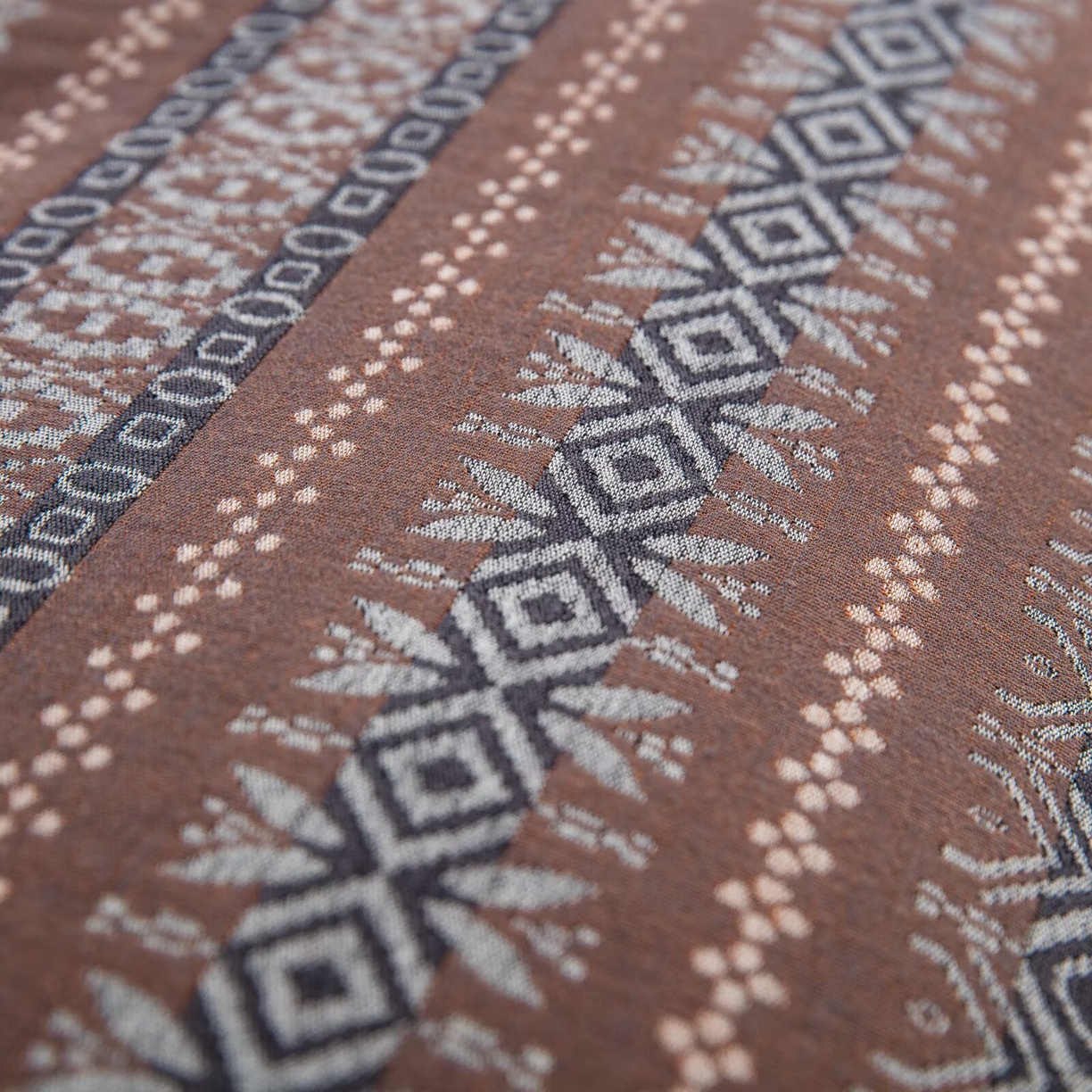 91家纺网 家纺一手货源 找家纺 双层纱家居 2025新款全棉纯棉色织提花双层纱四件套 波西米亚-纽扣款