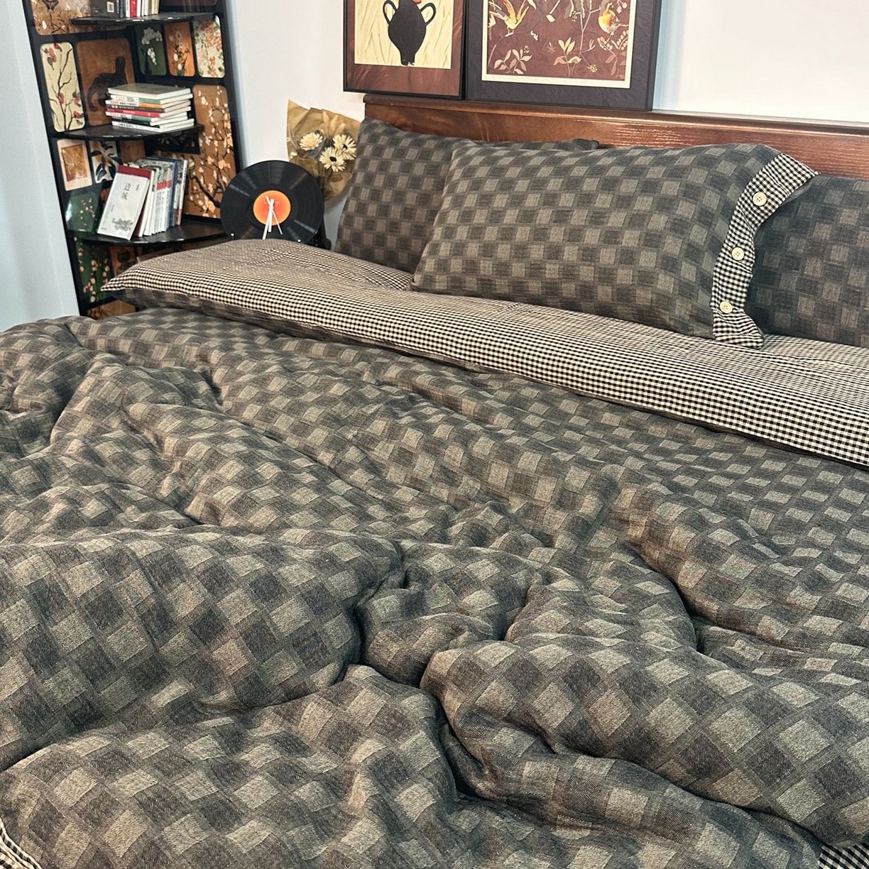 91家纺网 家纺一手货源 找家纺 （总）双层纱家居 2025新款全棉纯棉色织双层纱四件套