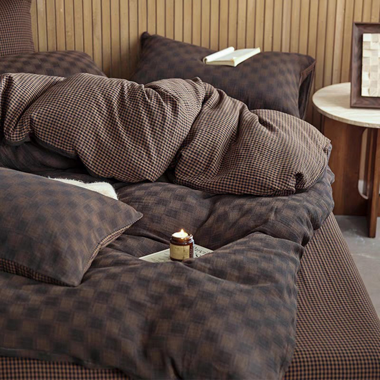 91家纺网 家纺一手货源 找家纺 （总）双层纱家居 2025新款全棉纯棉色织双层纱四件套