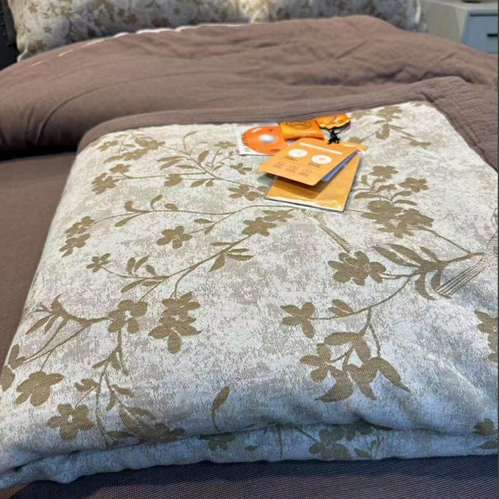 91家纺网 家纺一手货源 找家纺 （总）双层纱家居 2025新款AB版A版棉麻B版全棉色织提花双层纱夏被