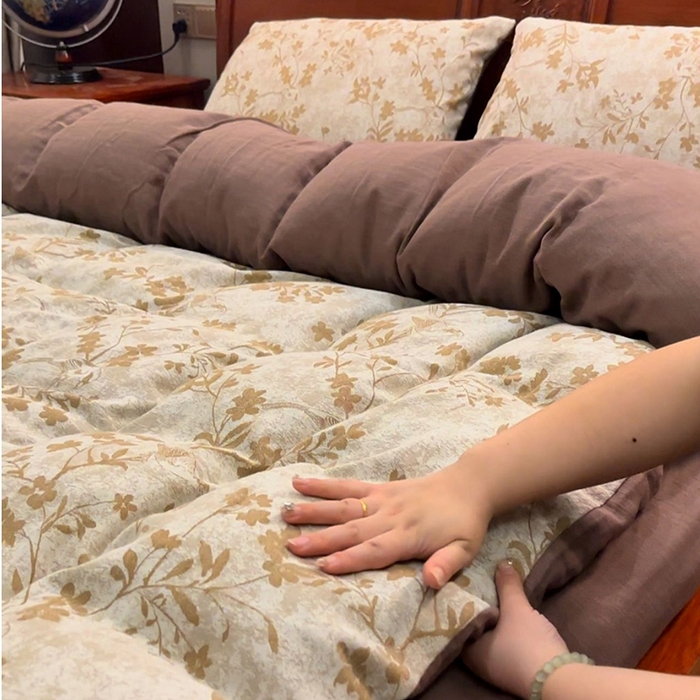 91家纺网 家纺一手货源 找家纺 （总）双层纱家居 2025新款AB版A版棉麻B版全棉色织提花双层纱夏被