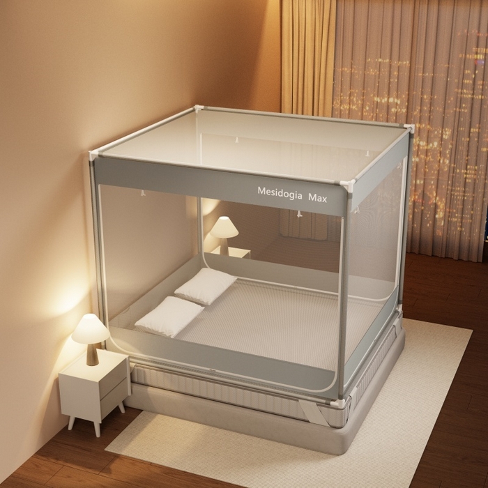 91家纺网 家纺一手货源 找家纺 （总）友承家纺 2026新款方顶坐床蚊帐防摔蚊帐家用卧室免安装儿童婴儿防止掉床罩