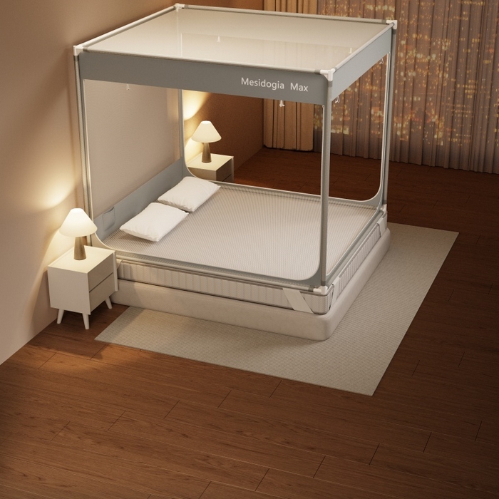 91家纺网 家纺一手货源 找家纺 友承家纺 2026新款方顶坐床蚊帐防摔蚊帐家用卧室免安装儿童婴儿防止掉床罩 灰色