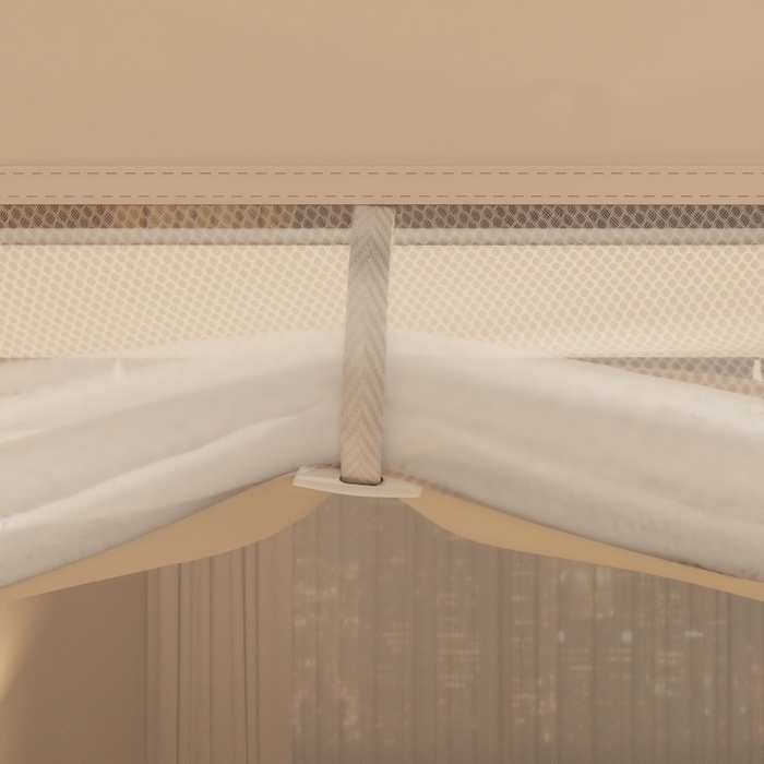 91家纺网 家纺一手货源 找家纺 友承家纺 2026新款方顶坐床蚊帐防摔蚊帐家用卧室免安装儿童婴儿防止掉床罩 米色