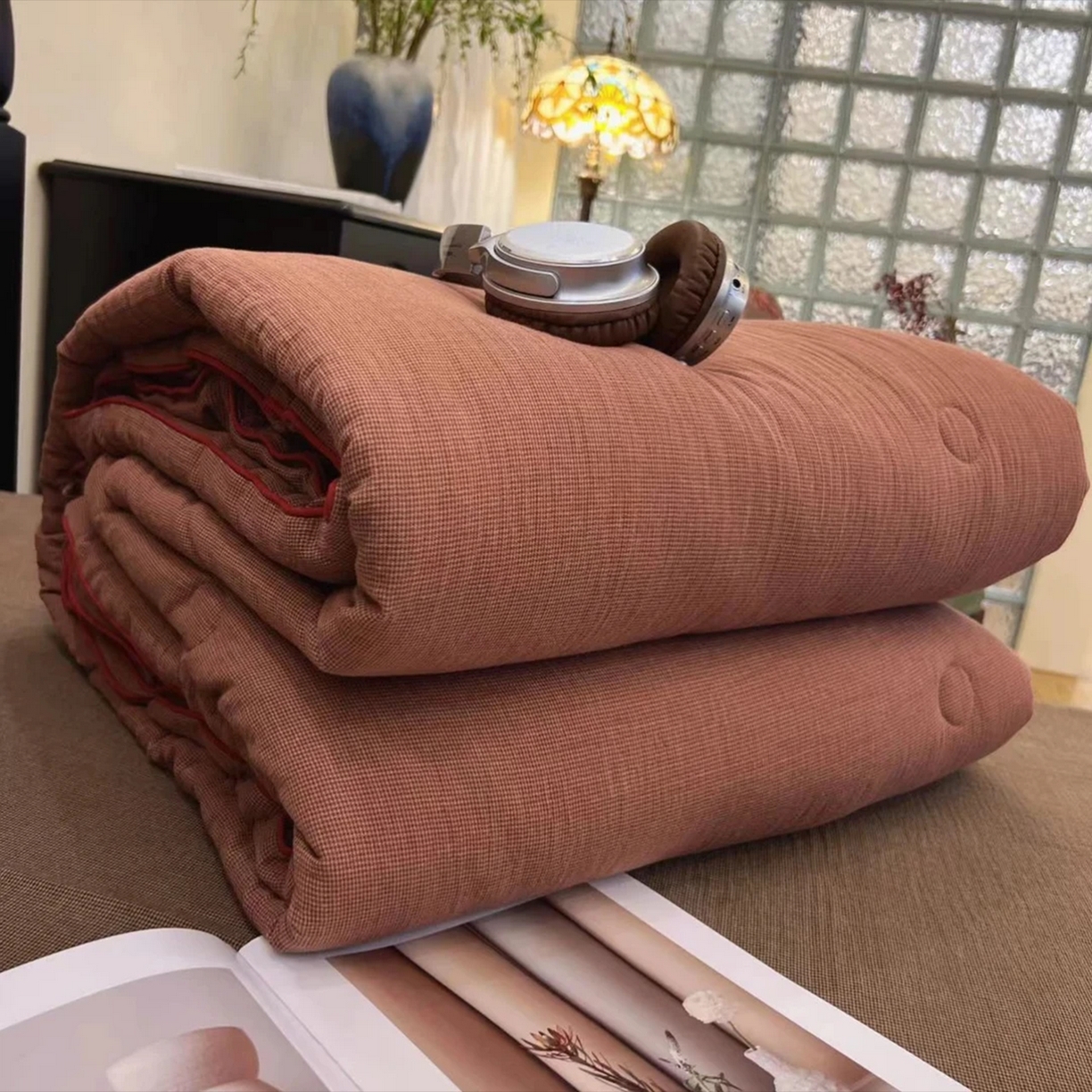 （总）双层纱家居 2025新款弥山AA版全棉色织提花双层纱春秋被冬被被子被芯
