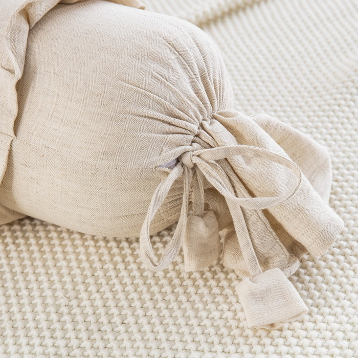 91家纺网 家纺一手货源 找家纺 （总）双层纱家居 2026新款棉麻法式圆柱抱枕