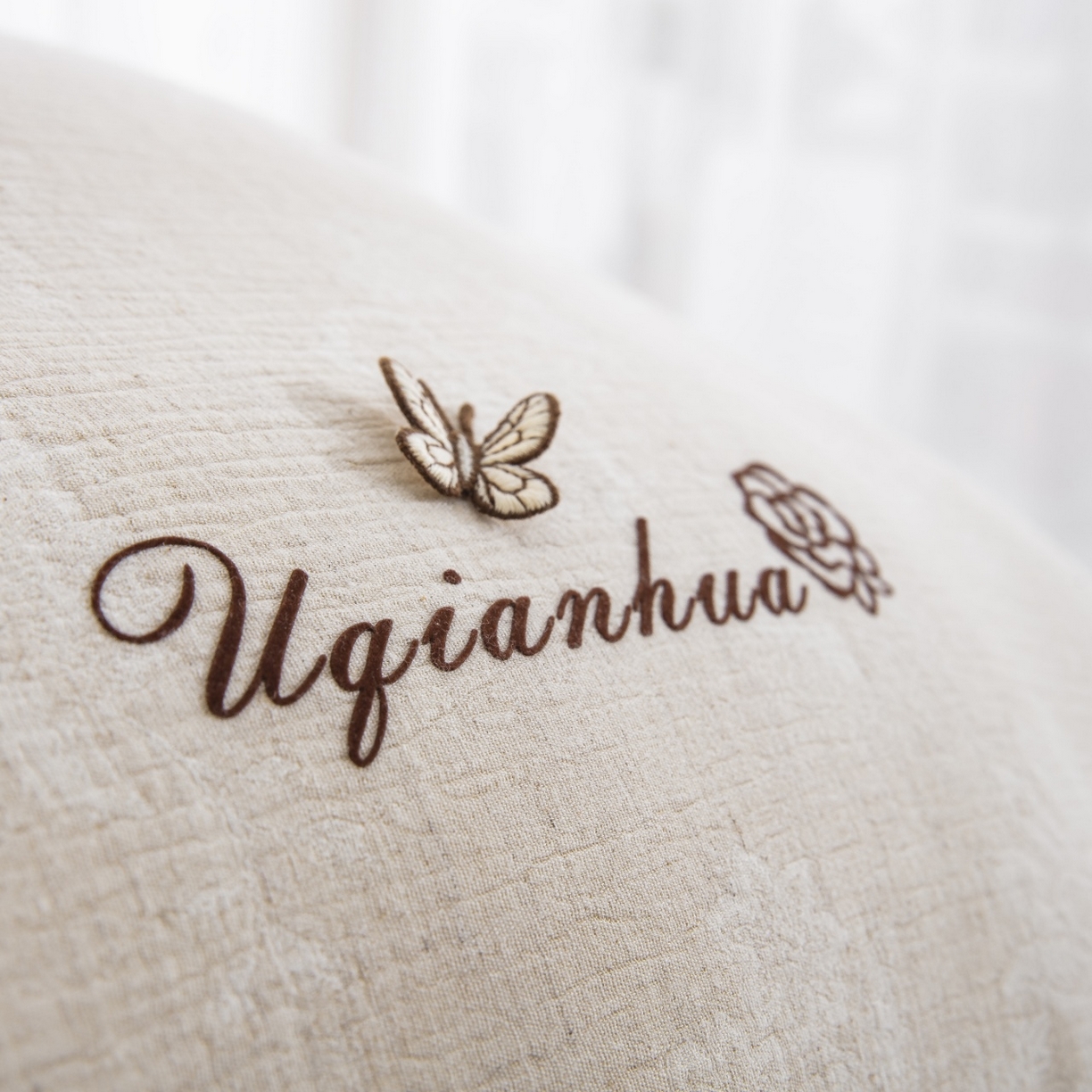 91家纺网 家纺一手货源 找家纺 （总）双层纱家居 2026新款蝶棉麻滚绳工艺款四件套蒂花之绣