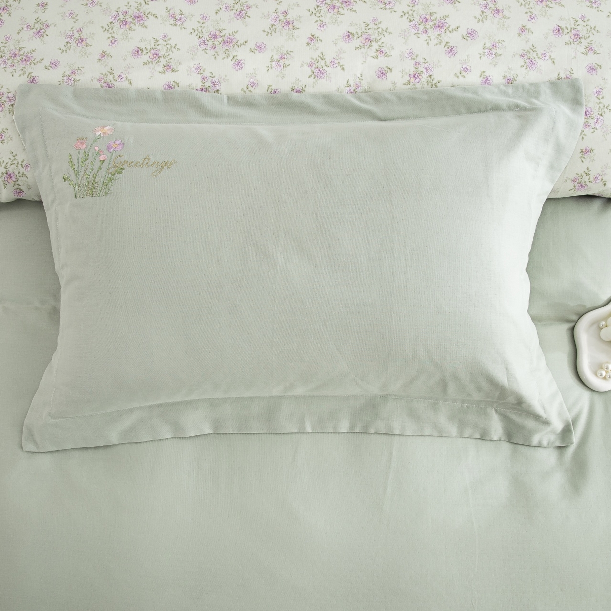 91家纺网 家纺一手货源 找家纺 （总）双层纱家居 2026新款全棉纯棉双层纱绣花绣花四件套初语