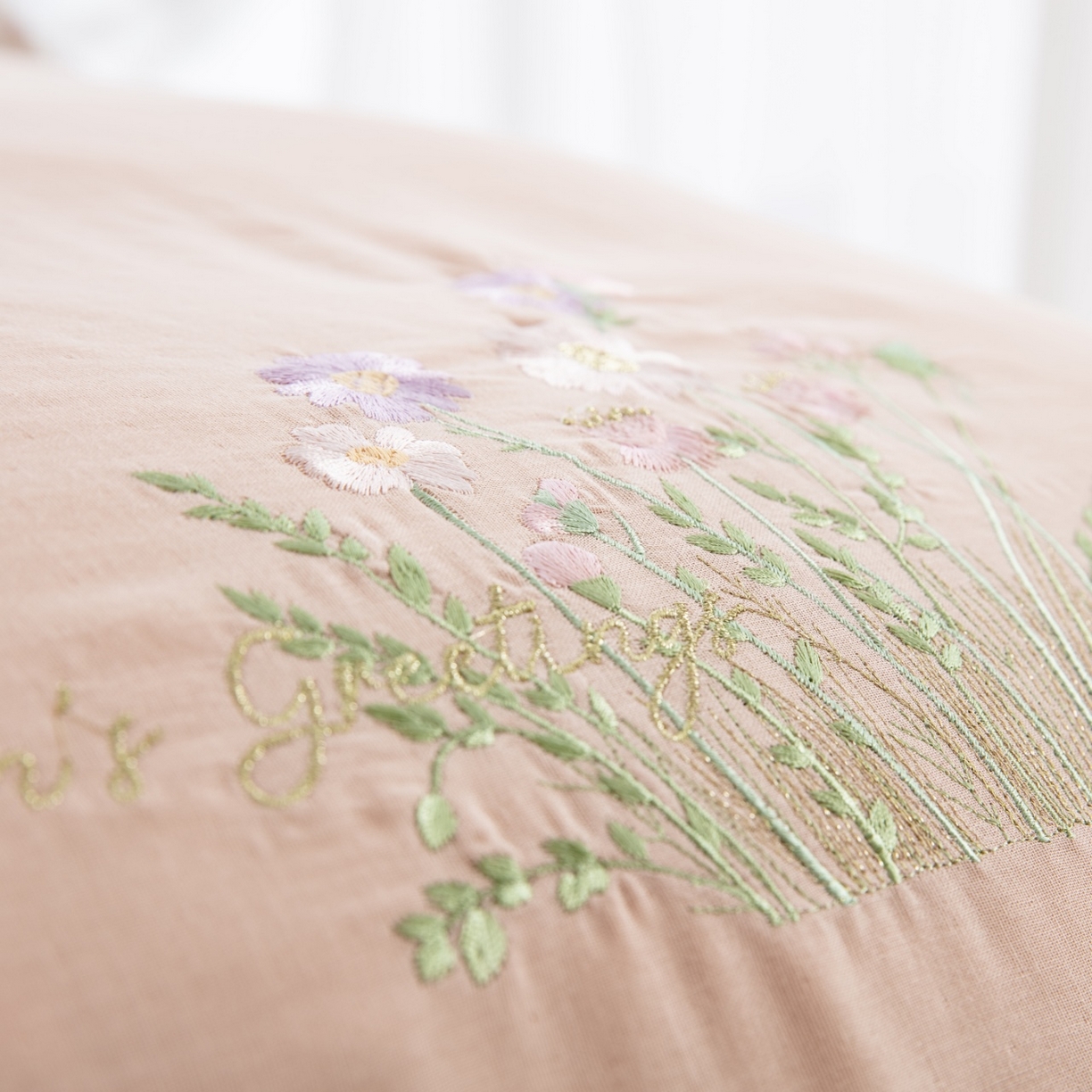 91家纺网 家纺一手货源 找家纺 双层纱家居 2026新款全棉纯棉双层纱绣花绣花四件套初语 初语-玉颜粉