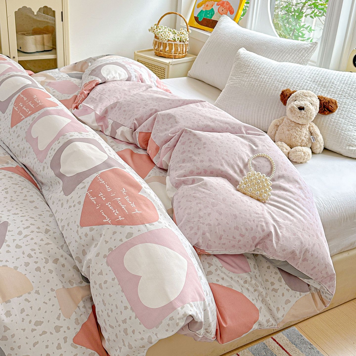 91家纺网 家纺一手货源 找家纺 恩泽家纺 2026新款13372ins全棉印花四件套单品系列-单被套 半夏